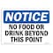 Signmission Safety Sign, OSHA Notice, 7" Height, 10" Width, No Food Or Drink Beyond This Point Sign, Landscape OS-NS-D-710-L-14588 - alternate 1